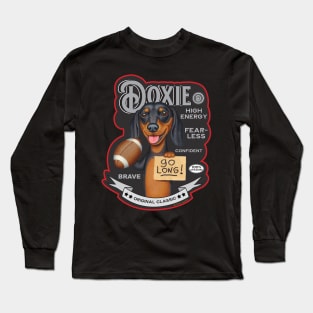 Cute Funny Doxie Dachshund Holding Dog Football Long Sleeve T-Shirt